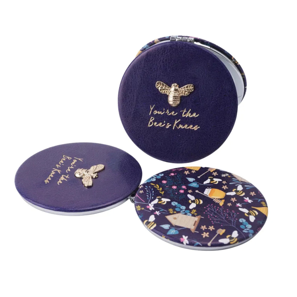 You're The Bee's Knees | Purple Bumble Bee Beauty Compact Mirror | Letterbox Gift