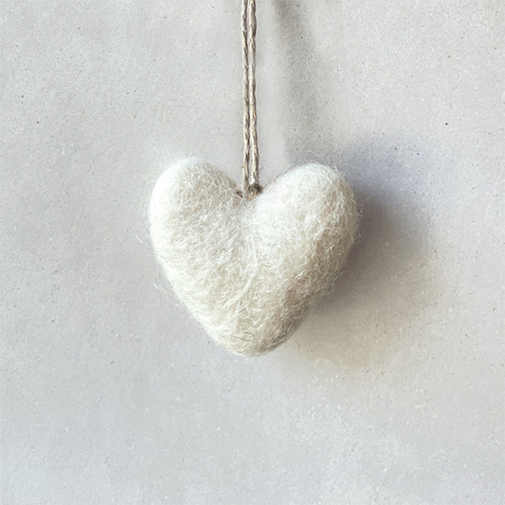 3.5cm Handmade Felt Christmas Tree Heart Bauble | Cracker Filler | Little Gift