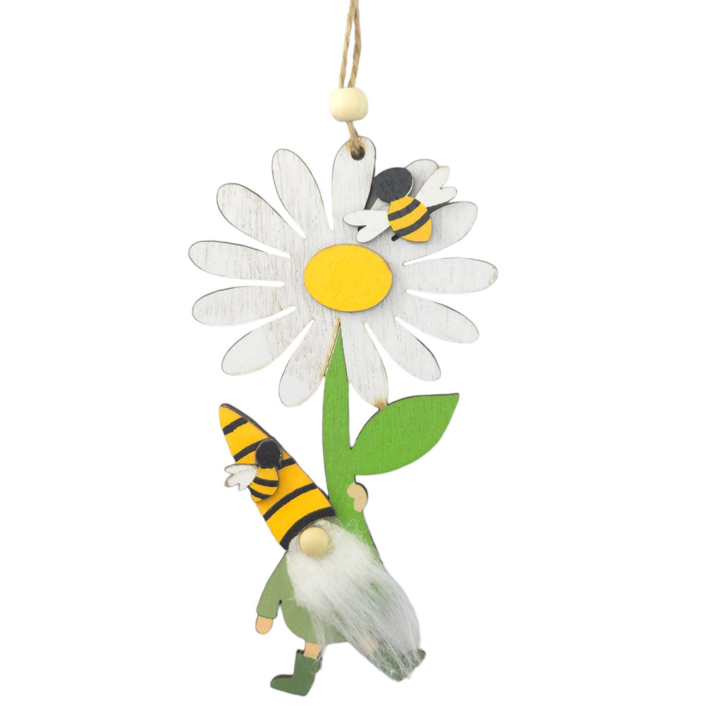 Springtime Gonk | Wooden Hanging Ornament | 14cm Tall