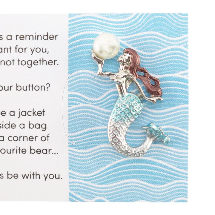 You Are Beautiful | Diamante Mermaid | Button Wishes Sew On Token | Little Gift