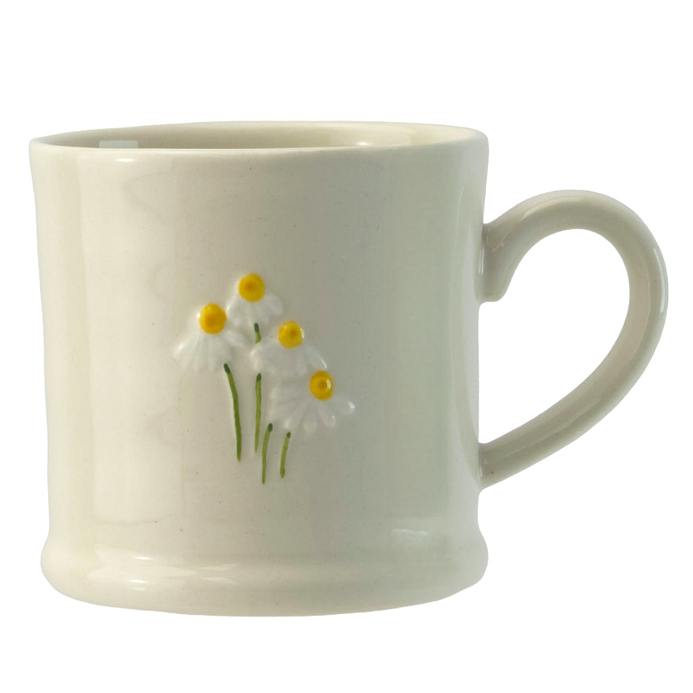 White Daisies | Stoneware Mini Mug | 7.5cm Tall | Gisela Graham