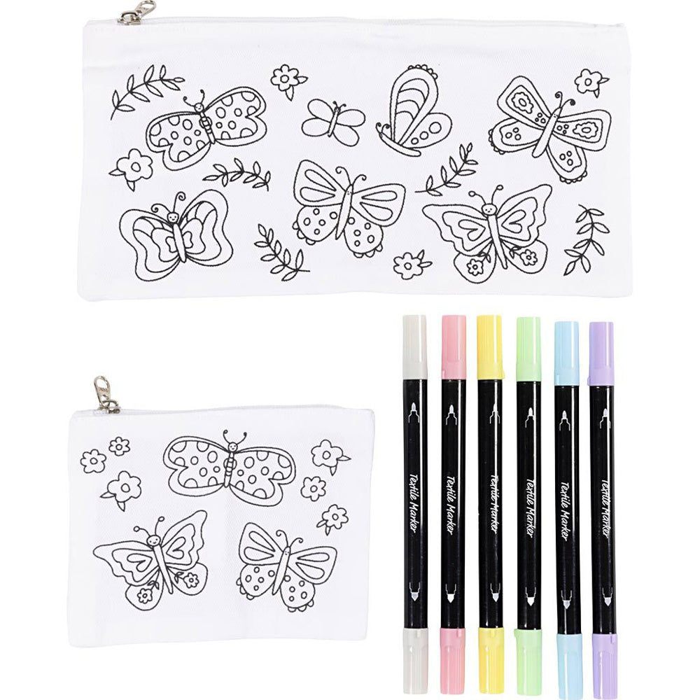 Butterflies | Fabric Painting Kit | Textile Pen Markers | Complete Kids Craft Kit