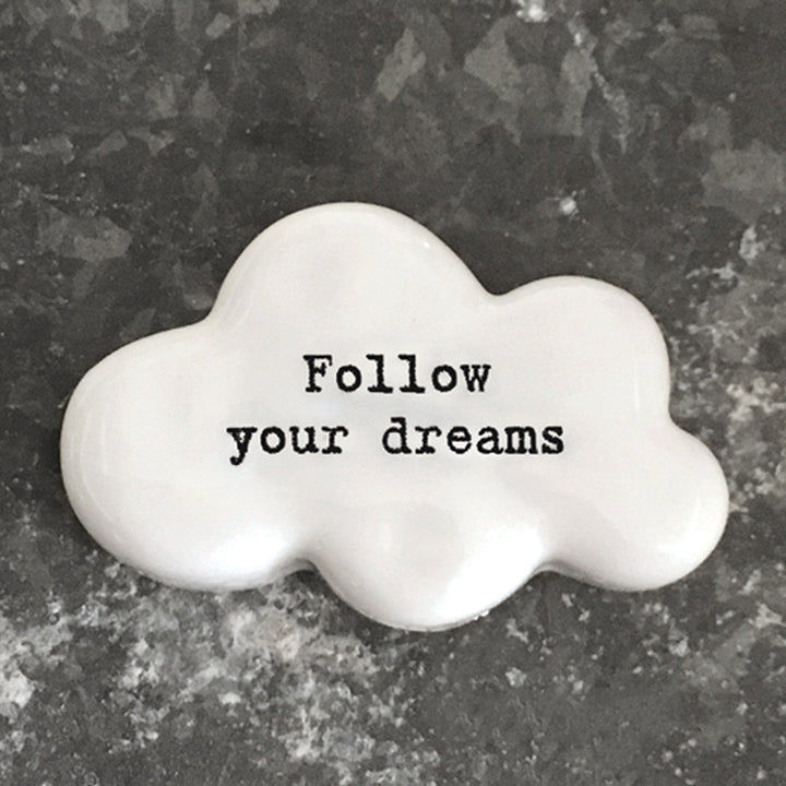 Follow Your Dreams | Ceramic Cloud Token | Little Gift | Cracker Filler