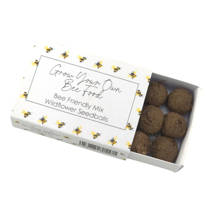 Grow Your Own Bee Food | Seedball Matchbox | Cracker Filler | Little Gift