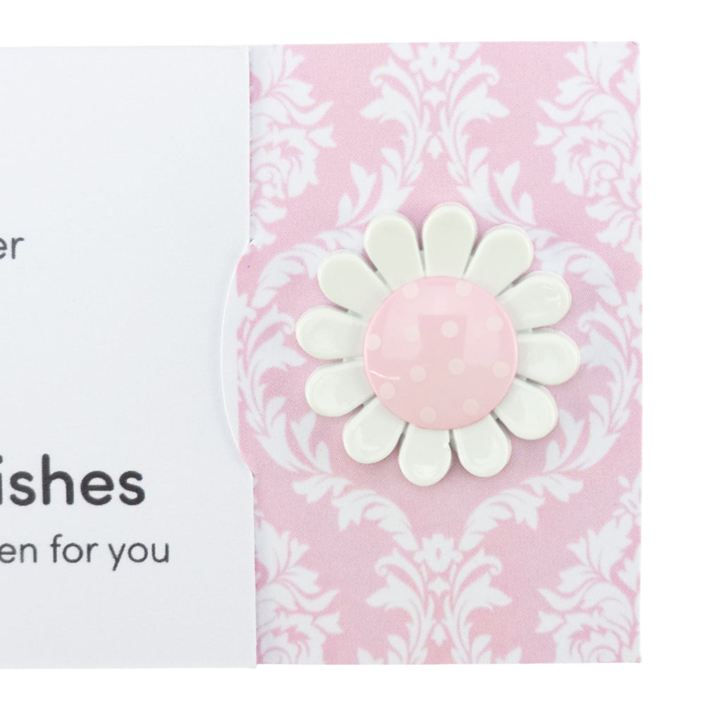 Best Sister | Pink Daisy | Button Wishes Sew On Token | Cracker Filler