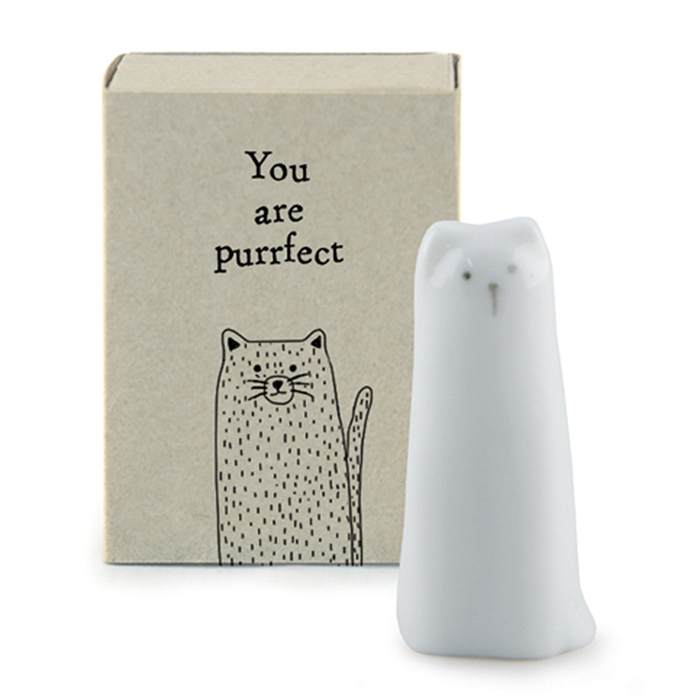 You are Purrfect | Ceramic Cat in a Matchbox | Cracker Filler | Mini Gift
