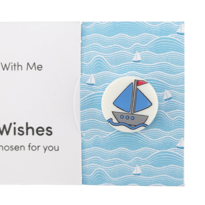 Sail Away With Me | Button Wishes Sew On Token | Little Gift | Cracker Filler