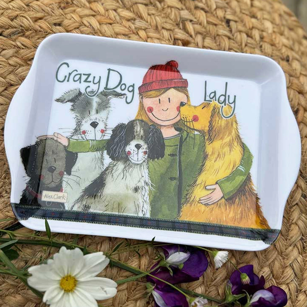 Crazy Dog Lady | Small Melamine Tray | 21 x 14.5cm | Little Gift