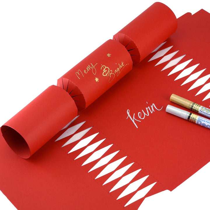 Rich Red | Craft Kit to Personalise Your Own Crackers | Makes 12