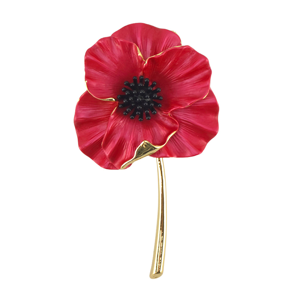 Remembrance Poppy | 14k Gold Plated Brooch | Little Gift | Cracker Filler