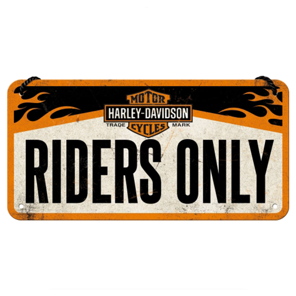 Harley-Davidson - Riders Only | Embossed Tin Sign | 20cm x 10cm