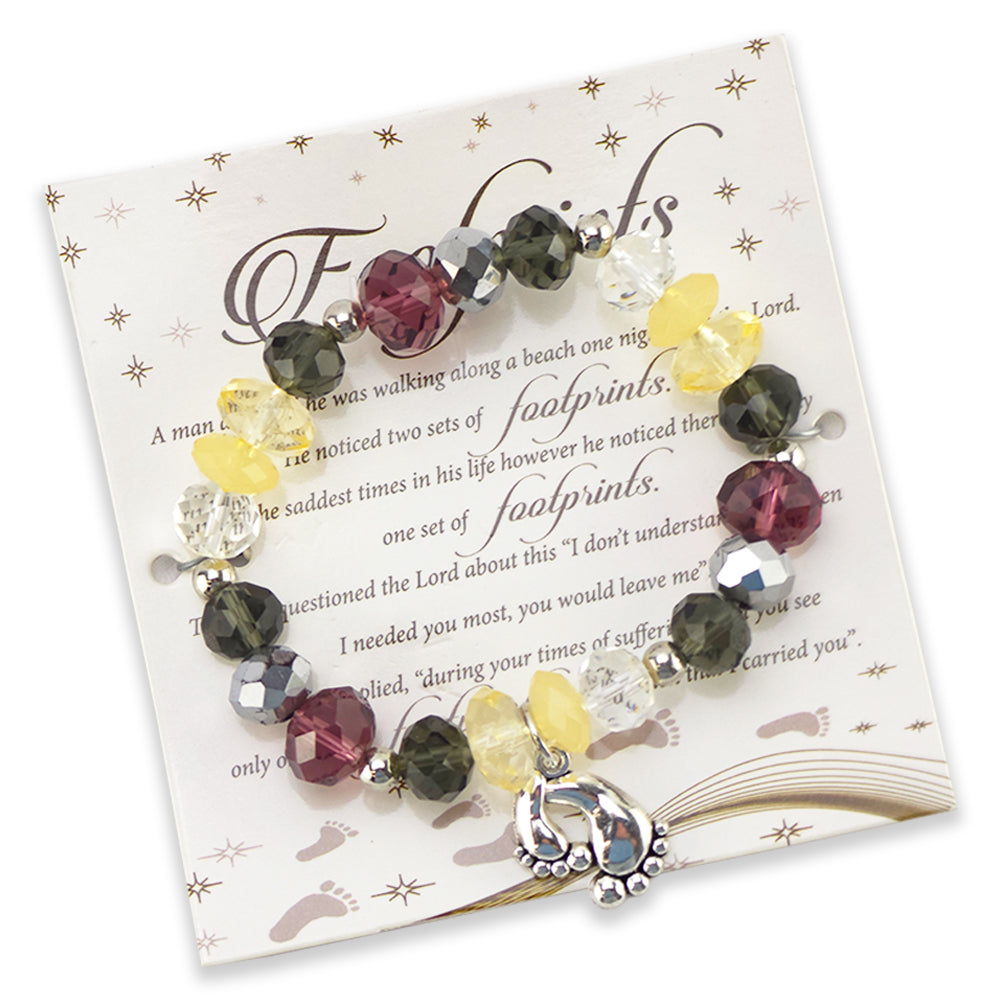 Footprints | Nature Shades | Christian Faith Bracelet | Little Gift