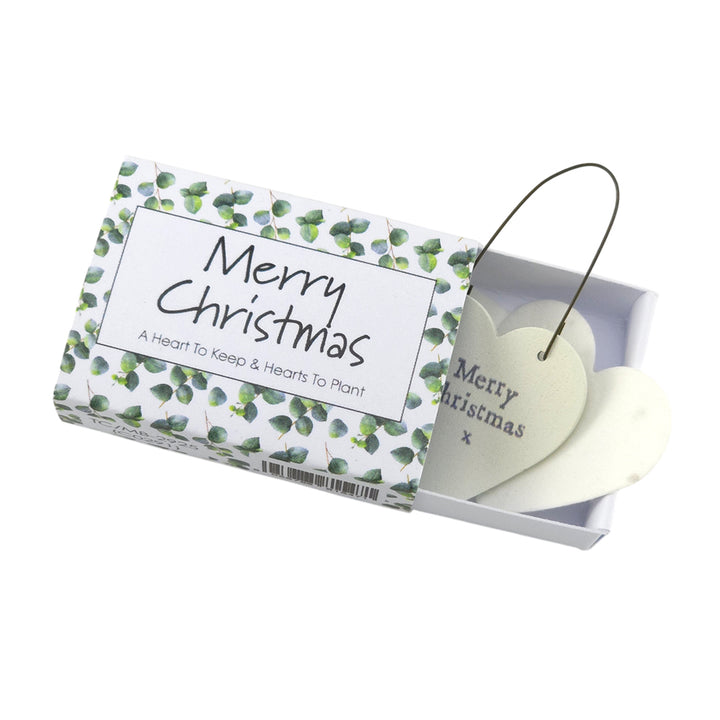 Watercolour Eucalyptus | Christmas Hearts to Keep &amp; Plant | Mini Cracker Filler