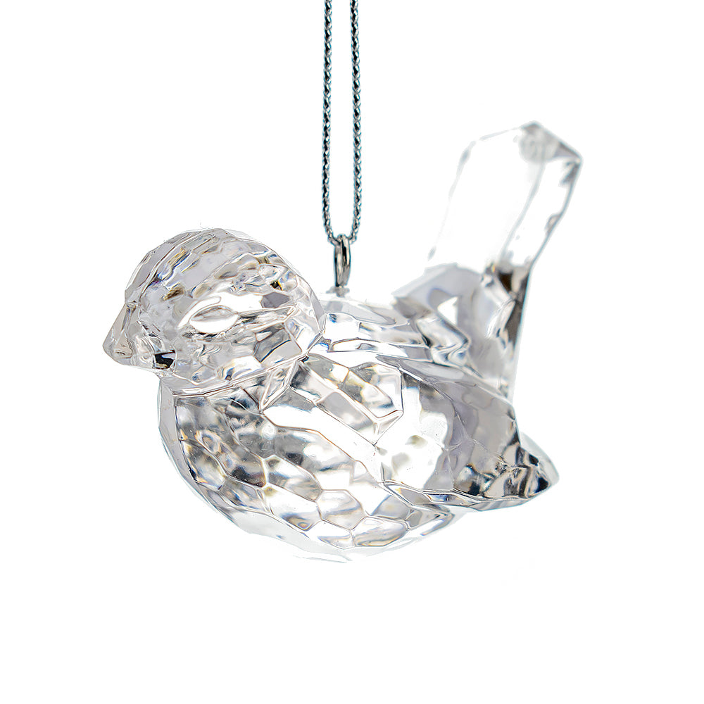 6cm Crystal Effect Bird or Robin Christmas Tree Bauble Ornament | Gisela Graham