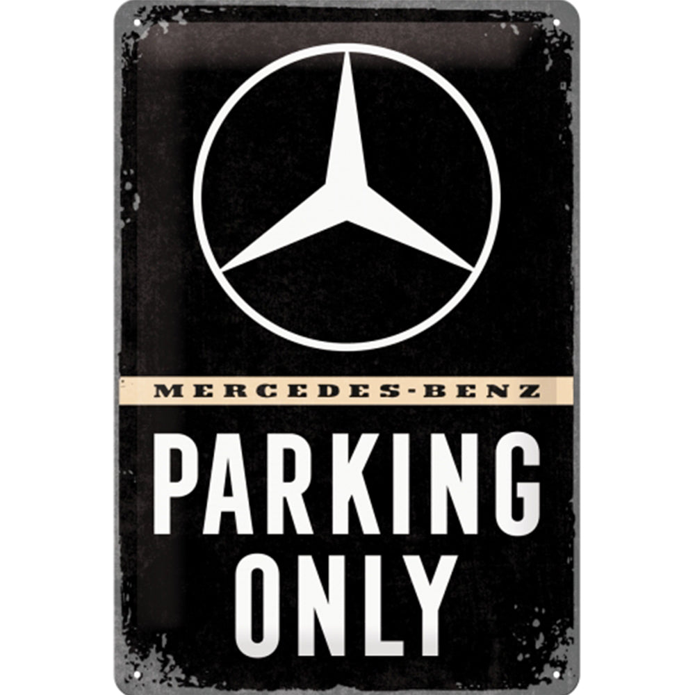 Mercedes Benz Parking | Embossed Tin Sign | 30cm x 20cm