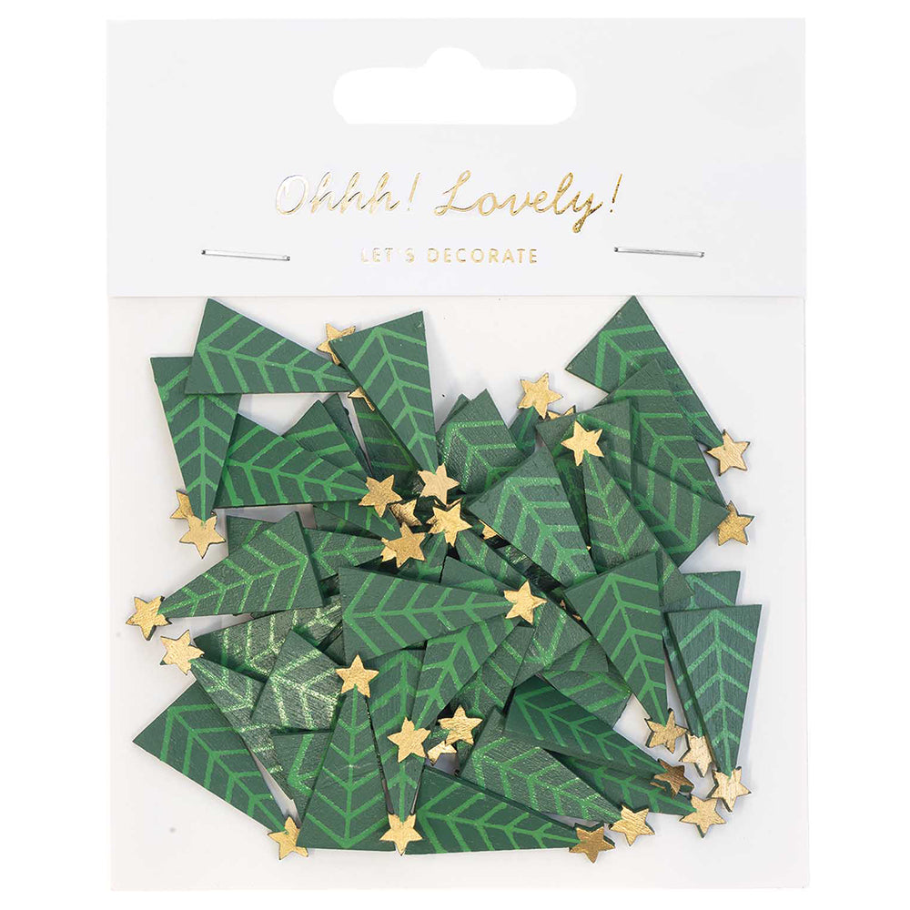 Christmas Trees | Wooden Papercraft Embellishments | 3.5cm Tall | 48 Pieces