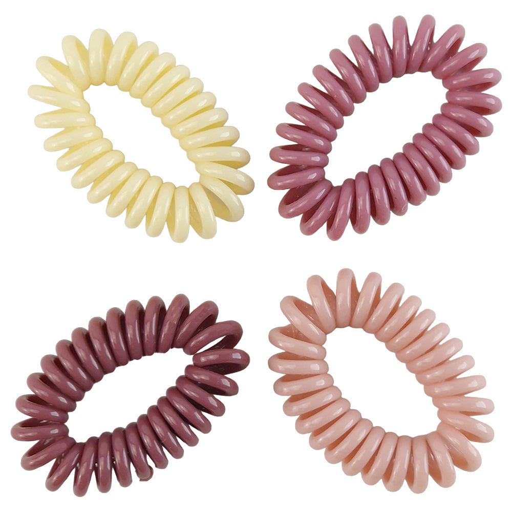 Neutral Shades | 4 Spiral Hair Ties | Little Gift | Cracker Filler