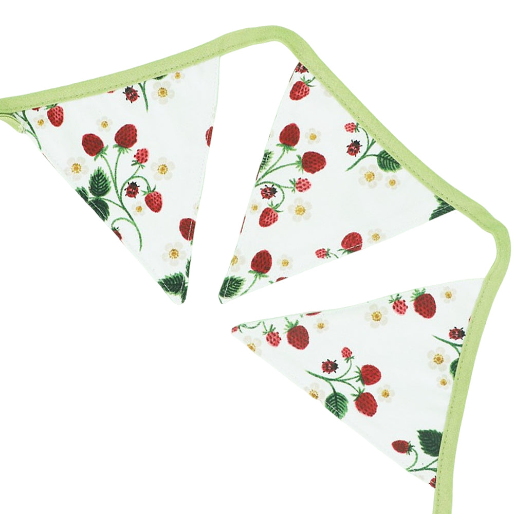 Strawberries & Ladybirds | 1.8m Cotton Bunting  | 6 Pennants | Gisela Graham