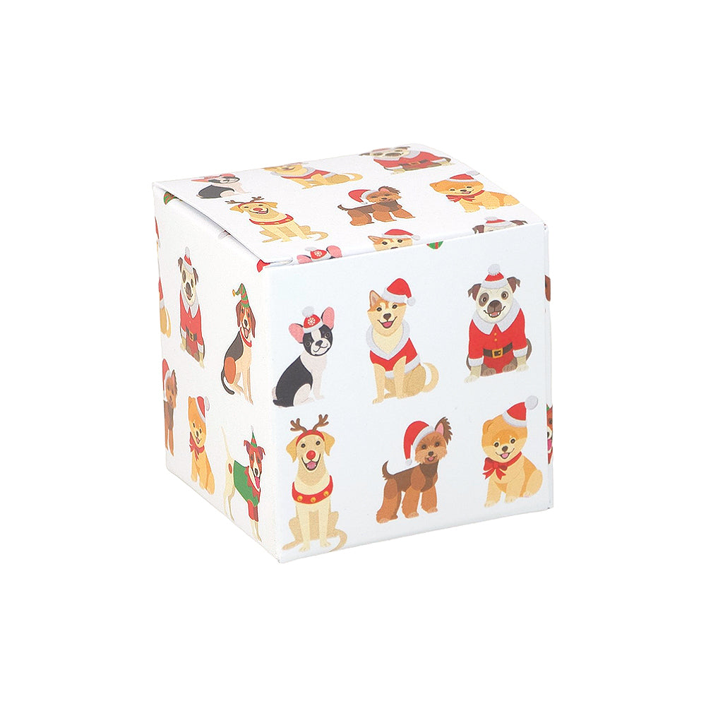Christmas Dogs | Mini Gift Box | 5cm Cube | 6 Boxes