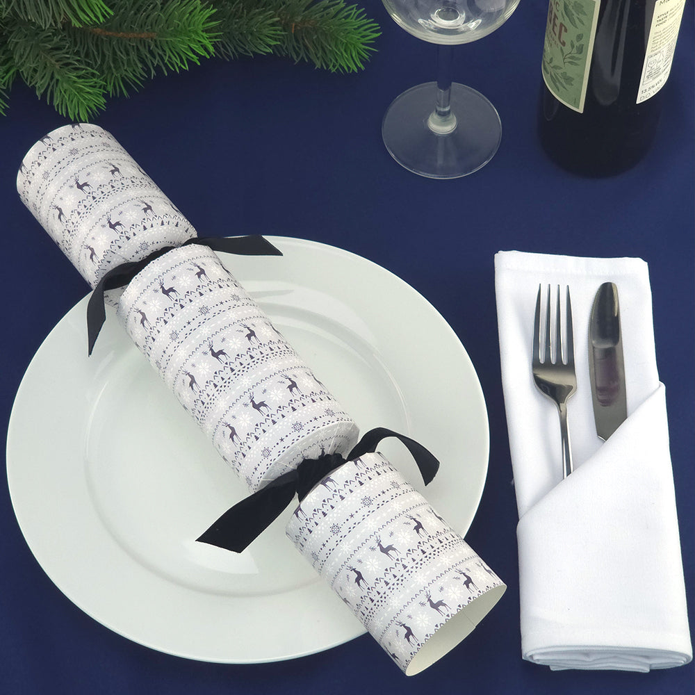 Nordic Christmas | Makes 6 Crackers with Velvet Ribbons | Make &amp; Fill Your Own