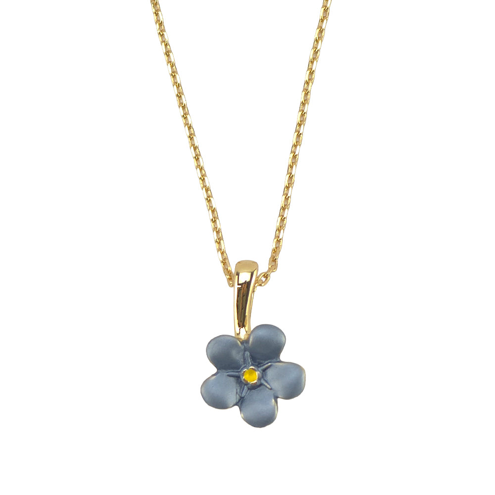 Dainty Forget Me Not | 14k Gold Necklace | Little Gift | Cracker Filler