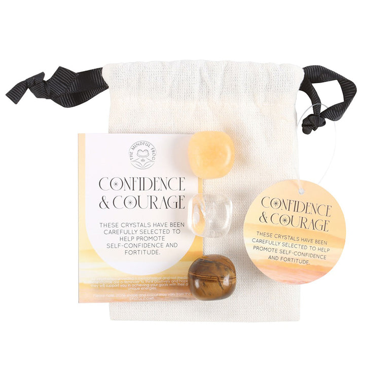 Confidence & Courage | Healing Crystal Set & Bag | Little Gift | Cracker Filler