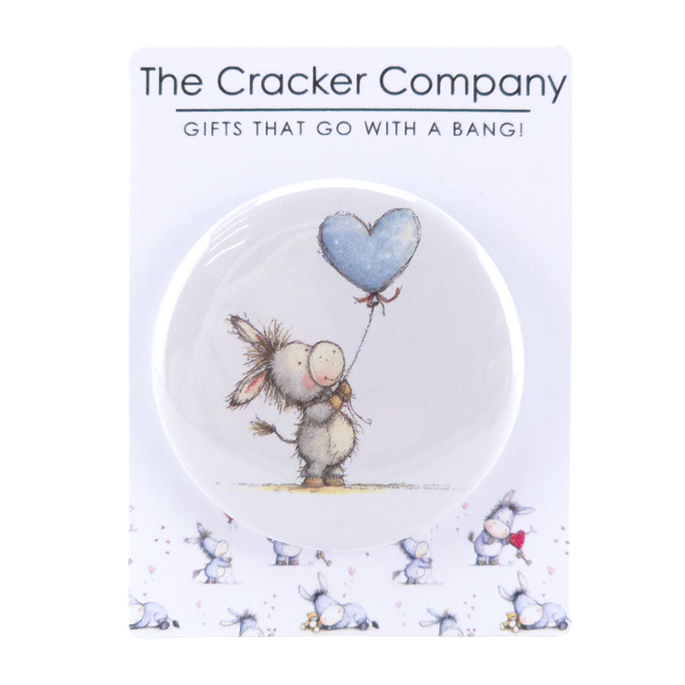 Cute Donkey Love | 38mm Button Pin Badge | Valentines Cracker Filler Gift