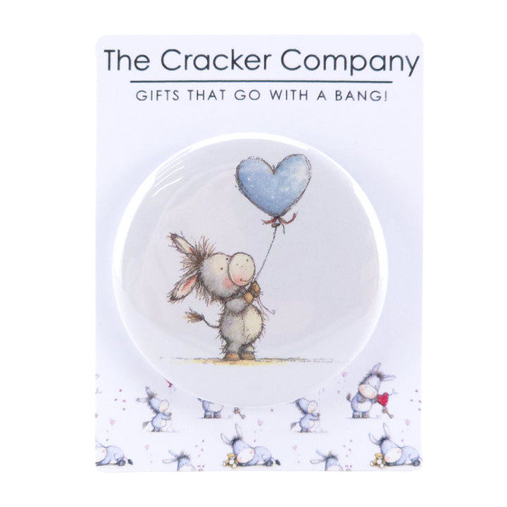 Cute Donkey Love | 38mm Button Pin Badge | Valentines Cracker Filler Gift