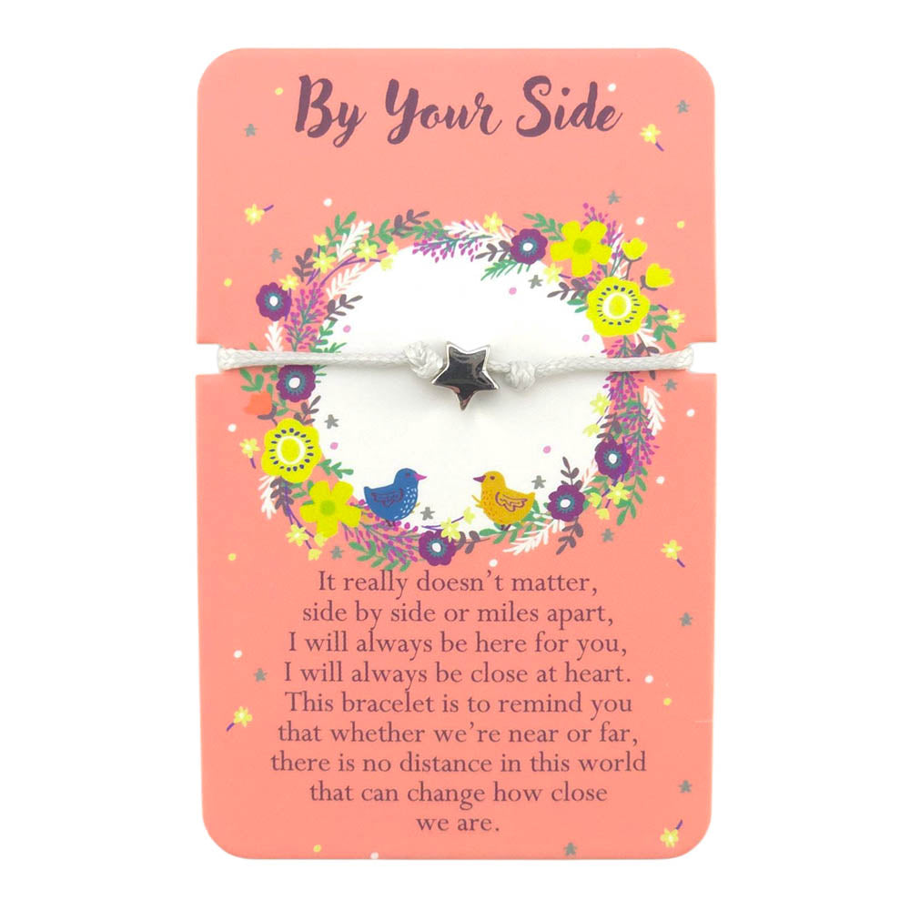 By Your Side Cord Bracelet | Heart Warming Words | Little Gift | Cracker Filler