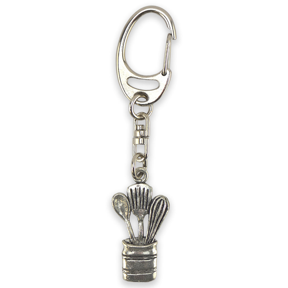Cooks Utensils | English Pewter 3D Keyring | Little Gift | Cracker Filler