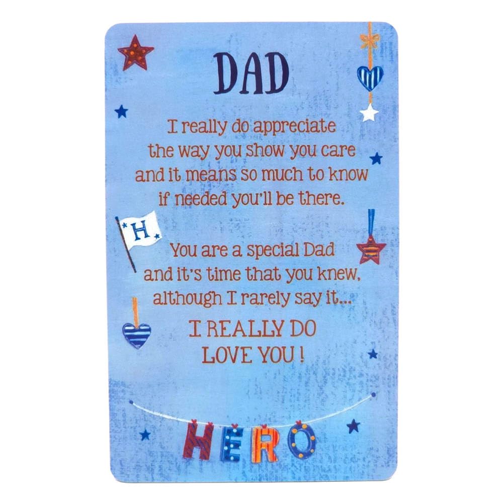 Dad, I Love You | Mini Keepsake Verse Card | Cracker Filler Little Gift