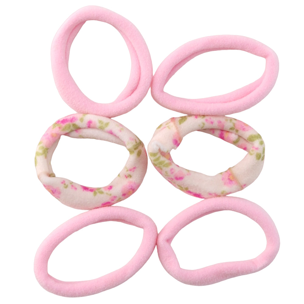 Pretty Florals | 6 Jersey Hair Elastics | Little Gift | Cracker Filler