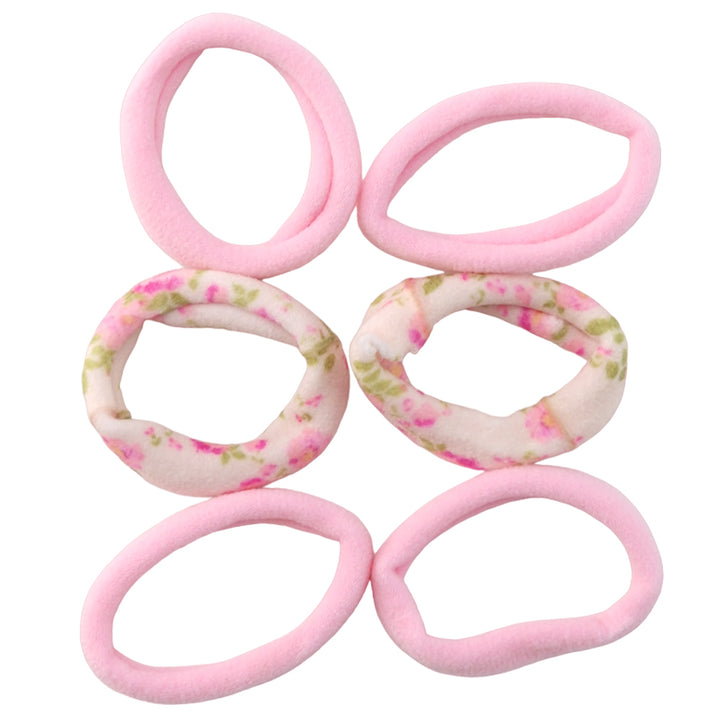Pretty Florals | 6 Jersey Hair Elastics | Little Gift | Cracker Filler