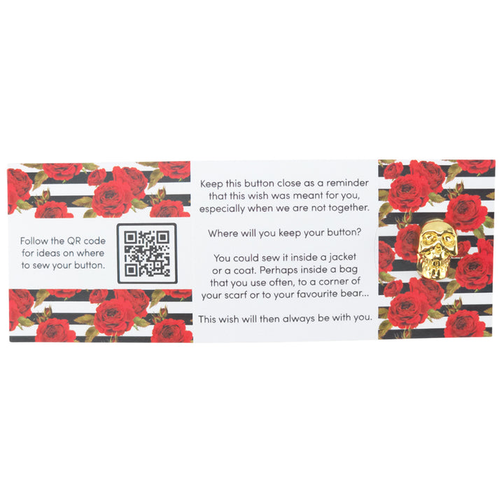 Skulls & Roses -  Gothic Combination | Button Wishes Sew On Token | Little Gift