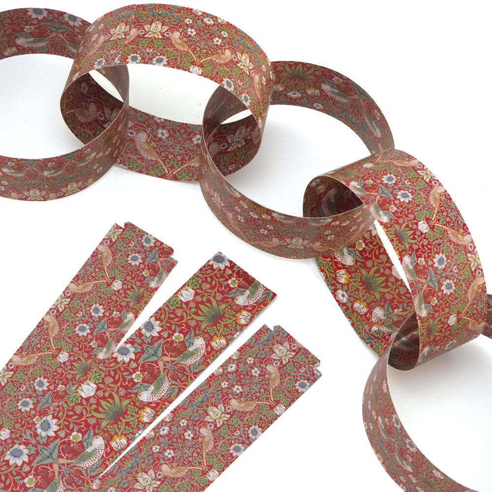 Sad Paper Chain 30 Reusable Christmas Paper Chains | Red Strawberry Thief | No Glue ...