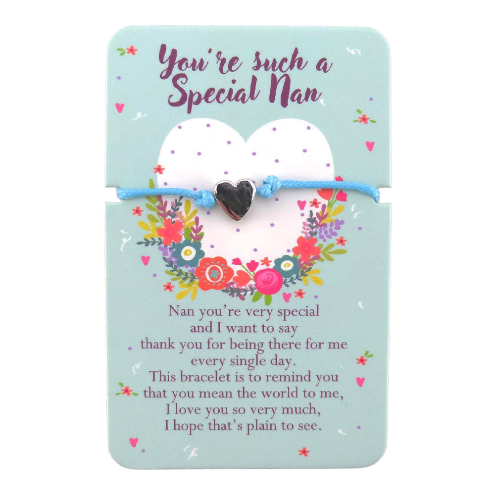 Special Nan Cord Bracelet | Heart Warming Words | Little Gift | Cracker Filler