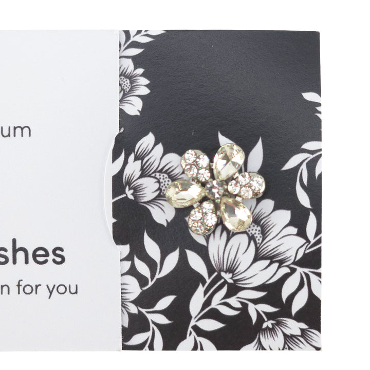 I Love You Mum | Diamante Flower | Button Wishes Sew On Token | Cracker Filler