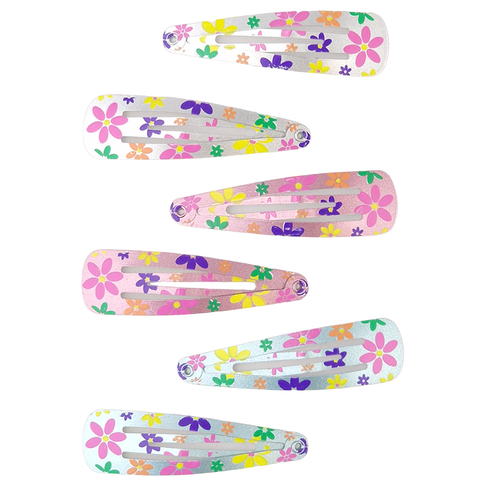 Pastel Floral Sleepies | Girls Hair Clips | 6 Pack | Mini Gift | Cracker Filler
