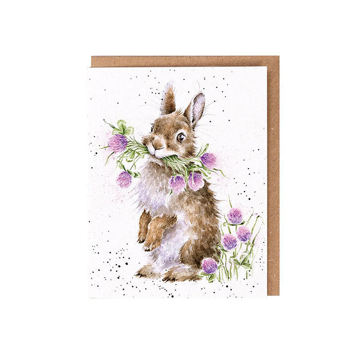 Bunny and Clover | Blank Card & Wild Flower Seeds | 10.5x15cm | Wrendale Designs