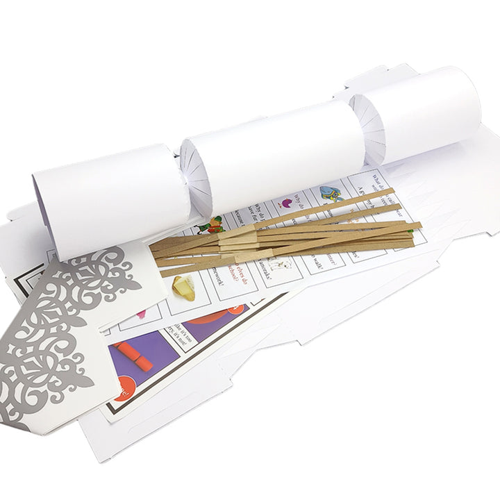 Basic White Make &amp; Fill Your Own DIY Recyclable Christmas Cracker Craft Kit