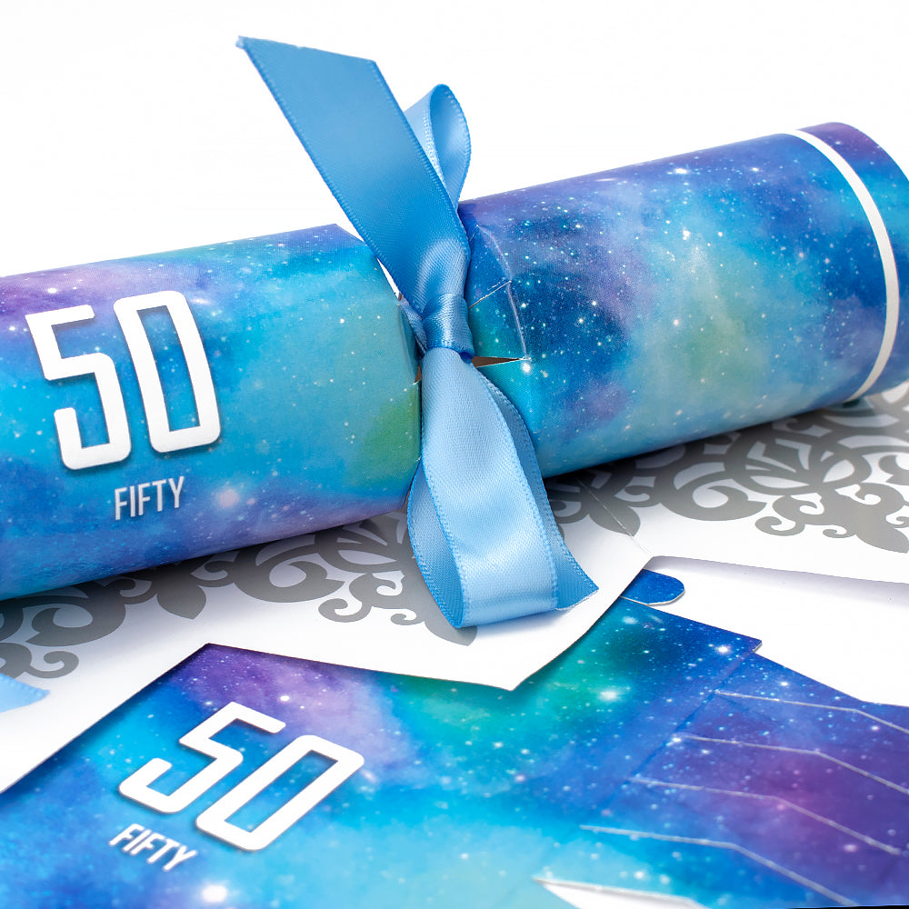 6 Large Galaxy - 50th Birthday Cracker Making Craft Kit - Make & Fill Your Own