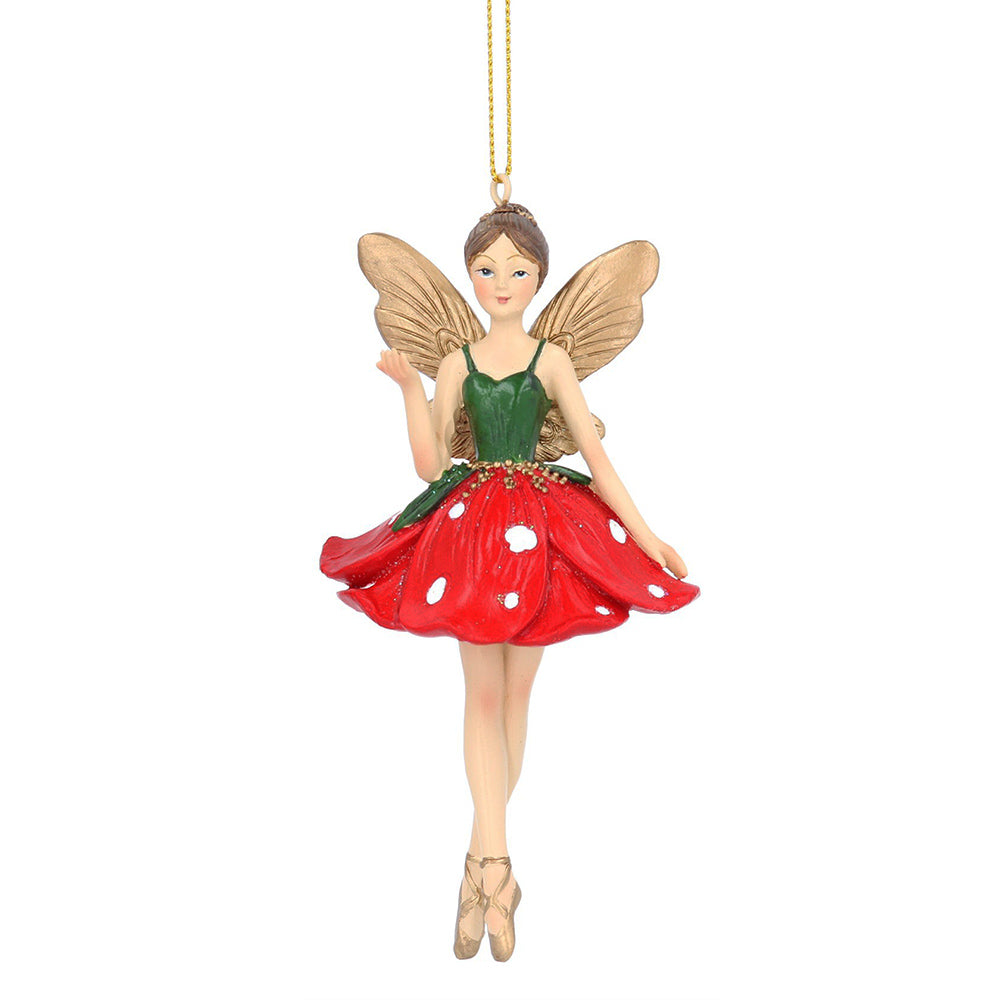 One Hand Up | Woodland Toadstool Hanging Christmas Fairy | Gisela Graham