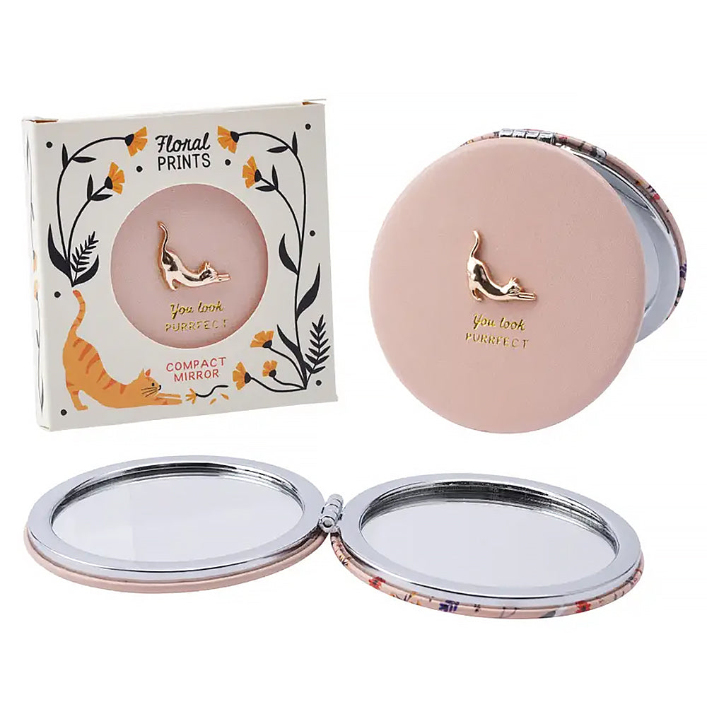 You Look Purrfect Cat Themed Beauty Compact Mirror | Letterbox Gift