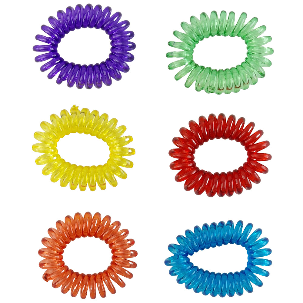 Brights | 6 Small Spiral Hair Ties | Little Gift | Cracker Filler