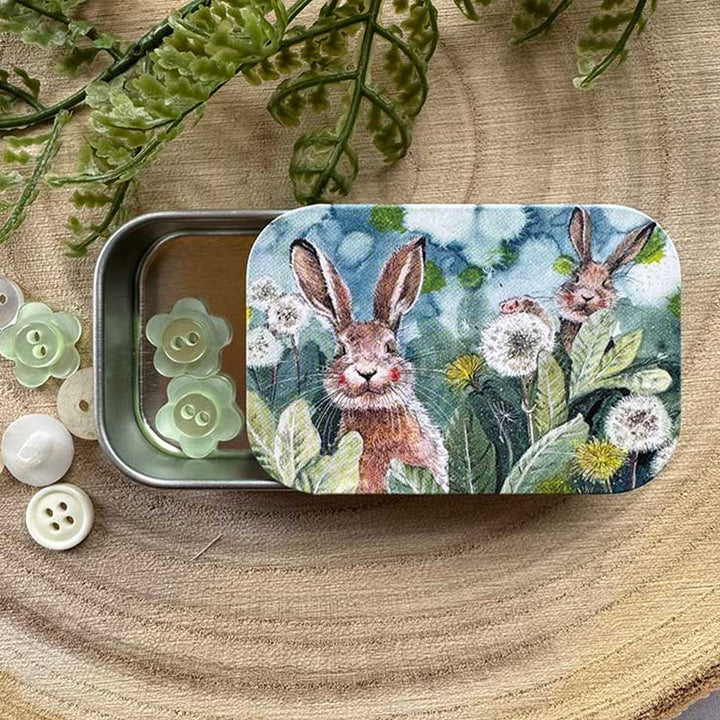 Cute Little Rabbits | Little Slide Shut Tin to Fill | Cracker Filler Gift