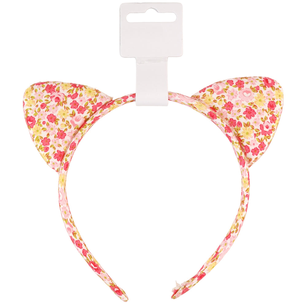 Pink & Yellow | Floral Cats Ears Alice Band | Girls Hair Band