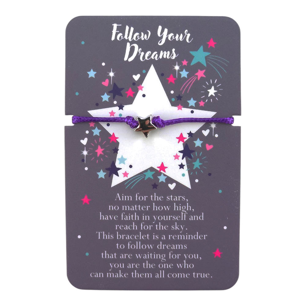 Follow Your Dreams Cord Bracelet | Heart Warming Words | Cracker Filler Gift