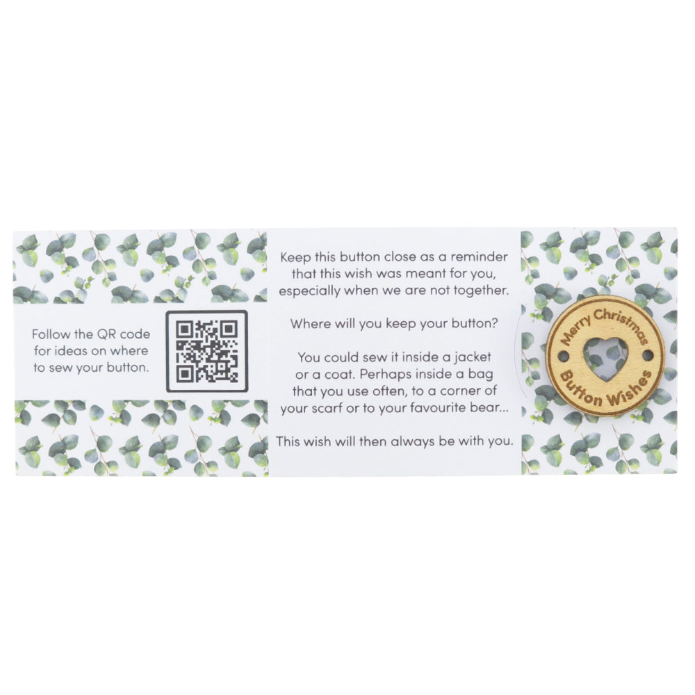 Simply Mistletoe | Button Wishes | Merry Christmas Sew On Token | Little Gift