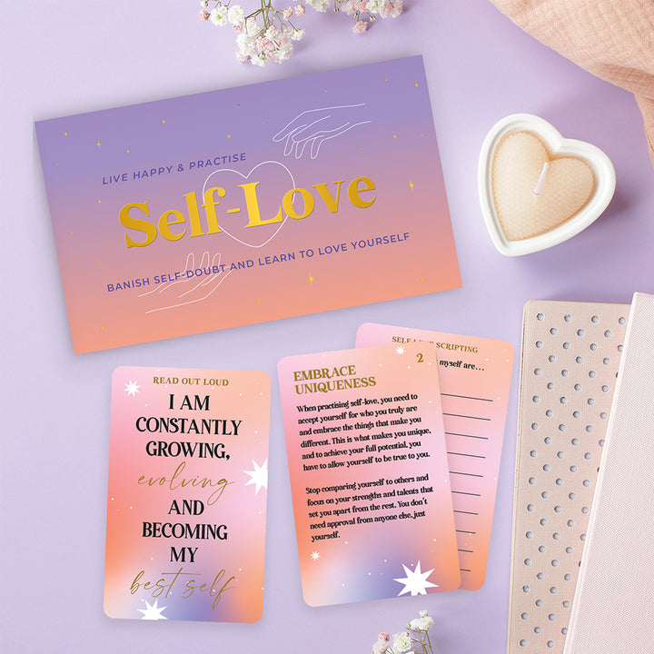 Self Love Practice Cards | Chunky Pack of 100 Cards | Mindfulness Gift Idea