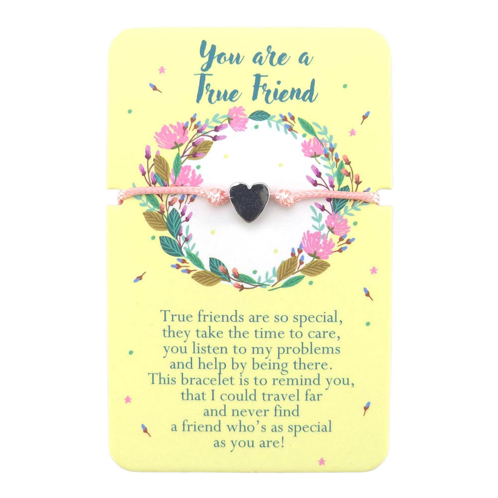 True Friend Cord Bracelet | Heart Warming Words | Cracker Filler | Little Gift